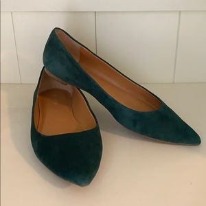 Suede Pointed Toe Flats